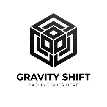Isometric 3D cube logo.