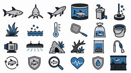 Aquatic and Marine Life Icon Collection. © bay
