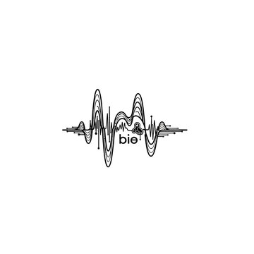 Abstract Sound Waveform Lines with 'bie' Text