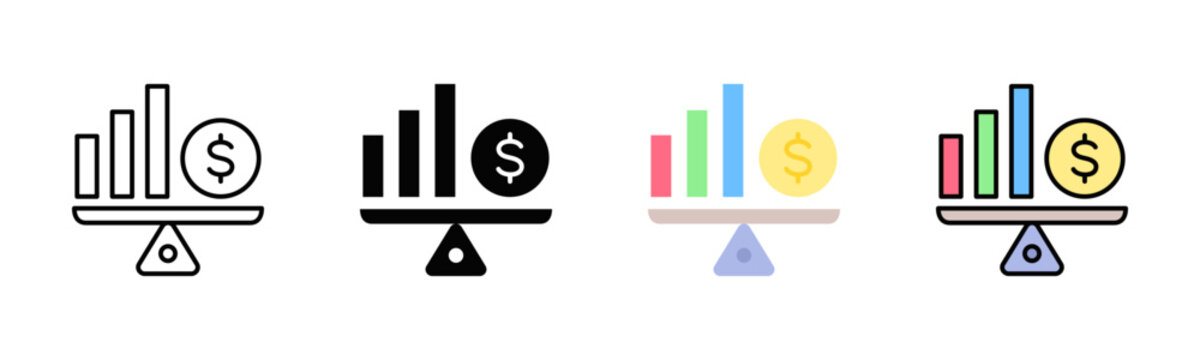 Economic Stability Icon Pack In Multiple Styles