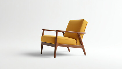 Fototapeta premium Yellow Modern armchair on white background, included clipping path