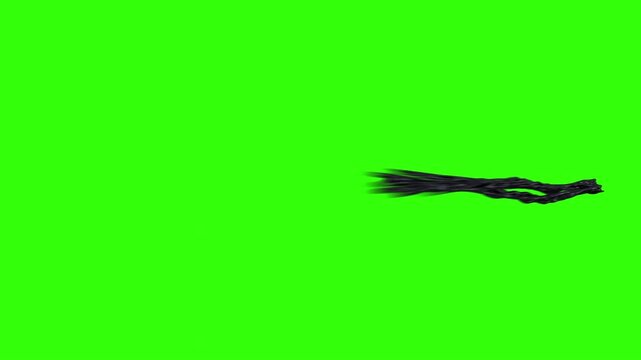 Abstract dark liquid ink flowing across green screen background.