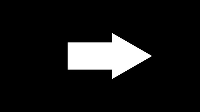 White arrow on black background direction navigation