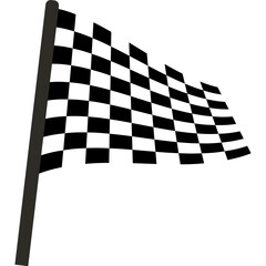 Fototapeta premium Single Waving Checkered Racing Flag Graphic for Competition and Motorsport Design