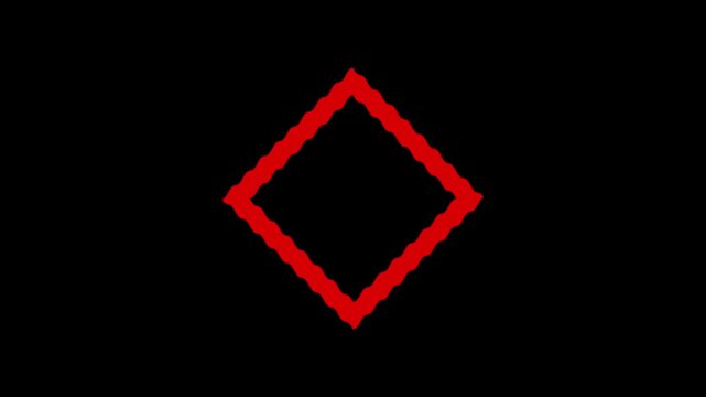 Red diamond shape on black background
