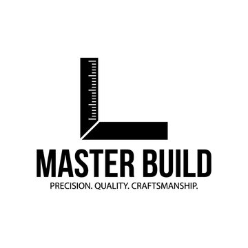Carpenter square ruler tool icon design.
