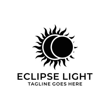 Celestial solar eclipse light logo.