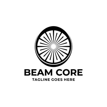 Radiating wheel beam core logo.