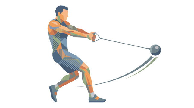 Man Playing Tennis with Racket and Ball Action.