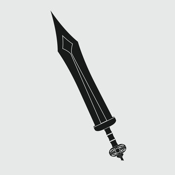 Ancient Weapon Silhouette Gladius Short Sword Vector