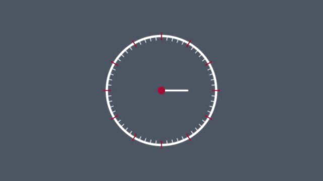 Minimalist clock face animation with rotating second hand for time management and deadline concepts 4k