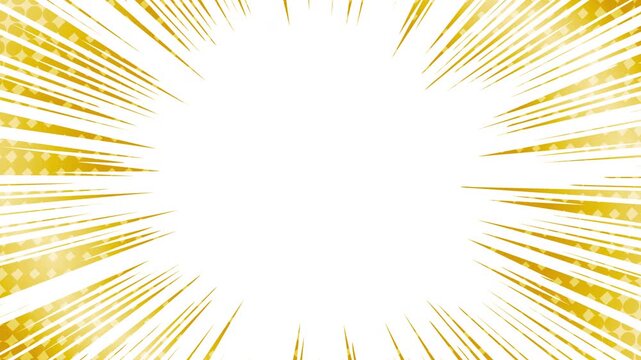 Golden Manga Radial Speed Lines 4K