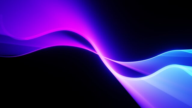 Minimalist black backdrop featuring smooth futuristic glowing light curves