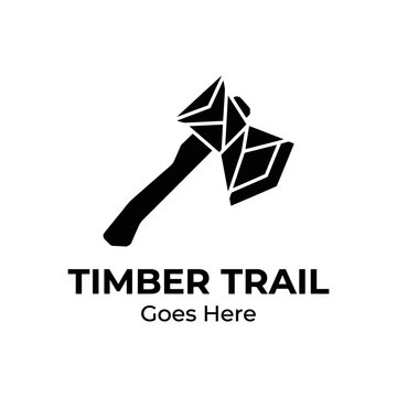 Geometric axe logo for forestry and woodworking businesses.
