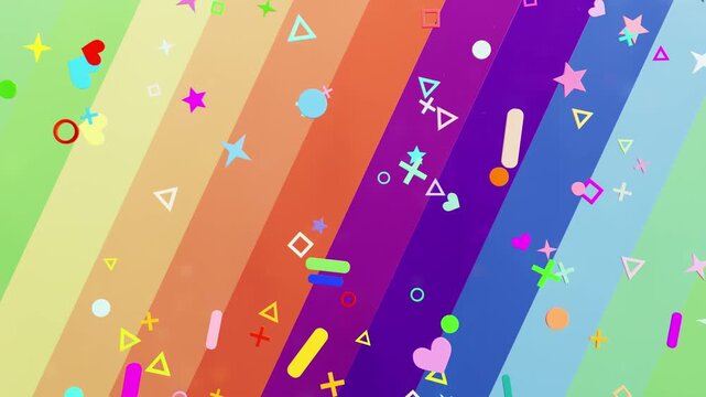 Colorful cartoon hand-drawn style background is played in a loop.
