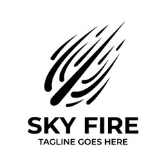 Streaking comet or fire scratches logo. © HK