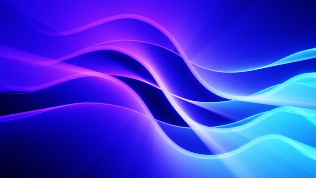 Futuristic dynamic smooth curves backdrop with vibrant glowing violet streaks