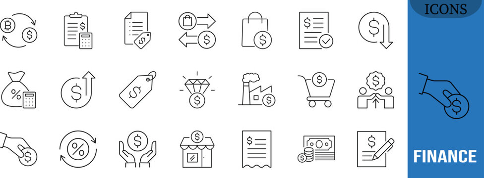 Business finance payment shopping vector. moneybag icon set, shoppingcart icon set, receipt icon set