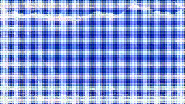 Halftone blue sky with white clouds pattern texture background