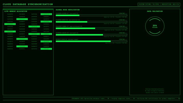 Cloud Database Synchronization Server Data Center Network Animation.