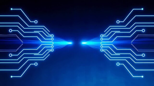 Blue glowing circuit board design