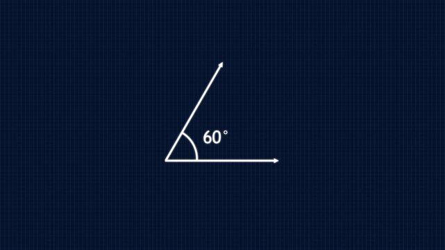60 Degree Angle Measurement Animation. Angle Measurement Geometry Diagram Animation.