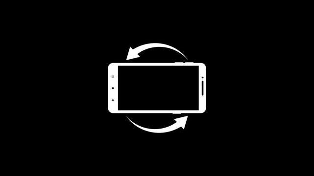 Smartphone Rotate Arrow Animation, Device Orientation Change Icon. Mobile Phone Screen Rotate Arrow Icon Animation