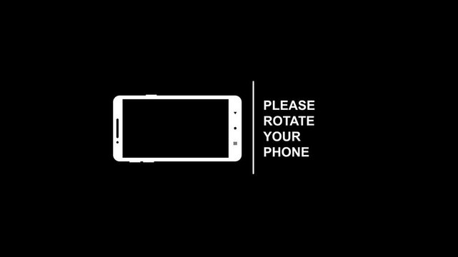 Animated Rotate Your Phone Icon, Device Orientation Change Symbol. Please Rotate Your Phone Animation, Portrait to Landscape Smartphone Rotation