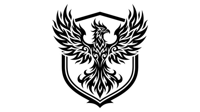 Phoenix firebird logo inside a shield frame.