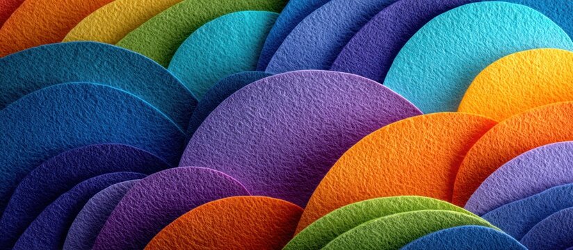 Vibrant colorful semicircle pattern background.