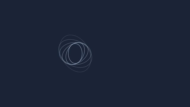 Minimalist rotating rings motion abstract geometric circle animation on dark 4k background, circles