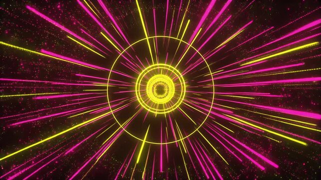Abstract Neon Warp Speed Tunnel 4K Generative AI