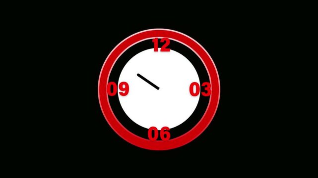 Animated stopwatch timer counting seconds with 4k quality video on  Transparent Background.  