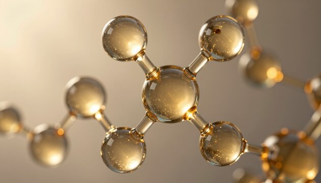 Molecular Structure of Amber Gold Liquid Atoms