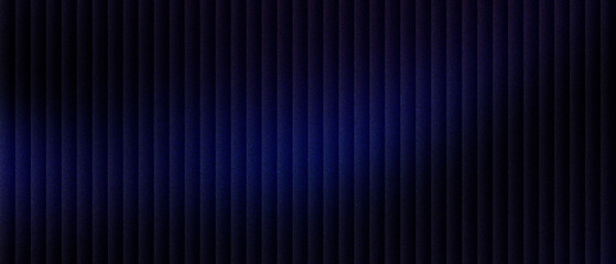 Fototapeta premium Deep navy blue corrugated metal texture background, dark industrial steel wall with vertical lines and soft lighting, elegant metallic surface for modern architectural design and web banners.