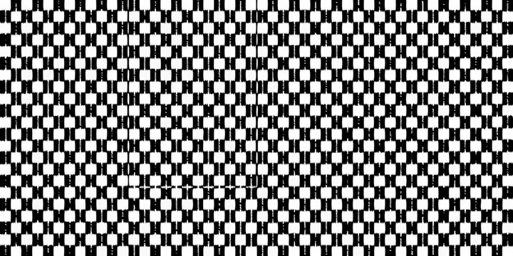 Checkered pattern with distorted squares black and white design