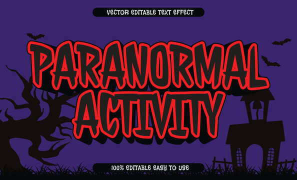 Spooky paranormal activity Text Effect with Red Paranormal font style on Purple Haunted House Background