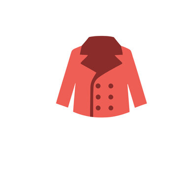 Red double-breasted coat illustration