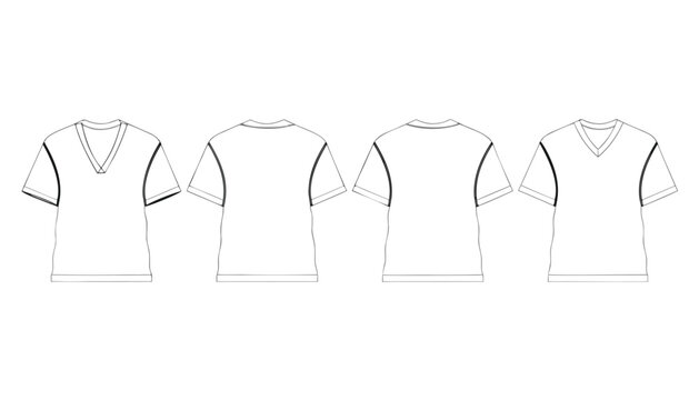 White V Neck T Shirt Clothing Technical Layout
