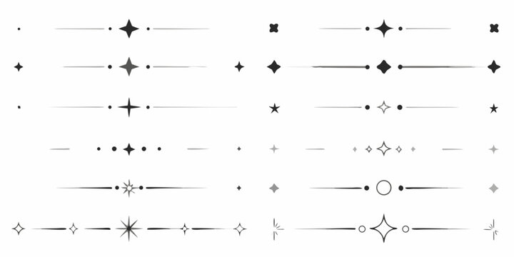 line dividers with stars and dots minimalist black and white divider star dot pattern decoration graphic element design simple icon