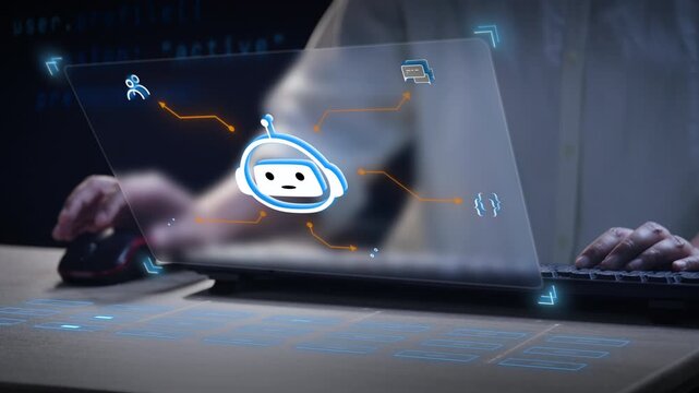 AI Intelligence Core with AI Agent Reasoning Engine and Intelligent Decision Making Motion Graphics