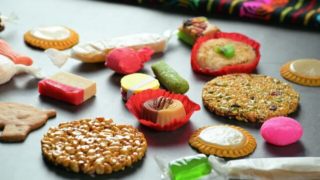 Textures and colors of typical sweet food from Mexico