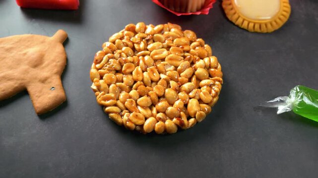 Traditional Mexican peanut candy known as palanqueta
