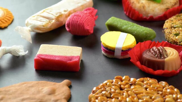 Typical Mexican desserts and traditional sweet snacks close up