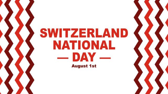 Switzerland National Day greeting card animation