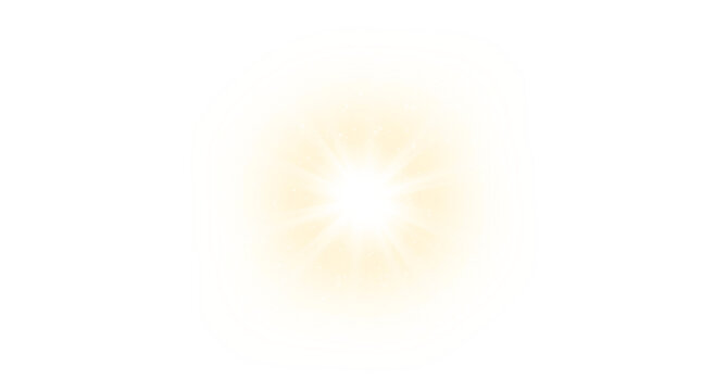 Bright Star Light Sparkles on a transparent Background