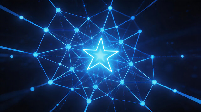Blue glowing star network pattern