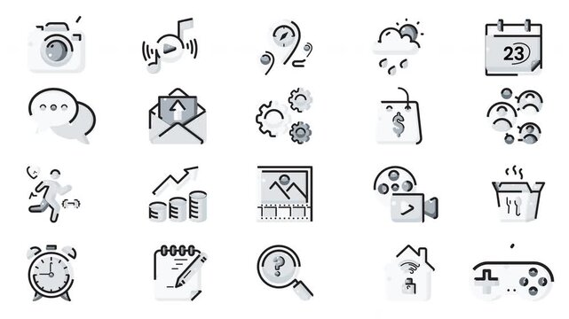 Dynamic and versatile collection of visuals depicting various elements including technology, nature, fitness, and social interactions. Suitable for multimedia projects.