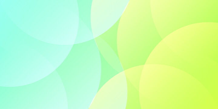 Vibrant abstract background featuring soft, overlapping translucent circles in a seamless gradient from soothing cyan to energetic lime green, perfect for modern digital and print designs