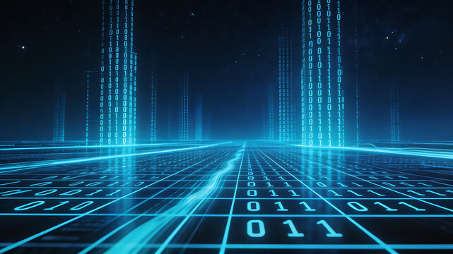 Digital binary code matrix in space